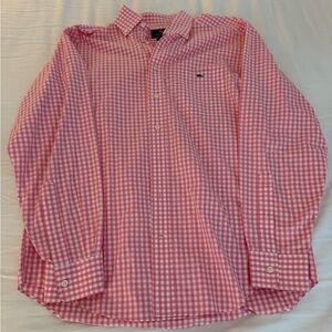 Vineyard Vines Men's Pink Checkered Shirt